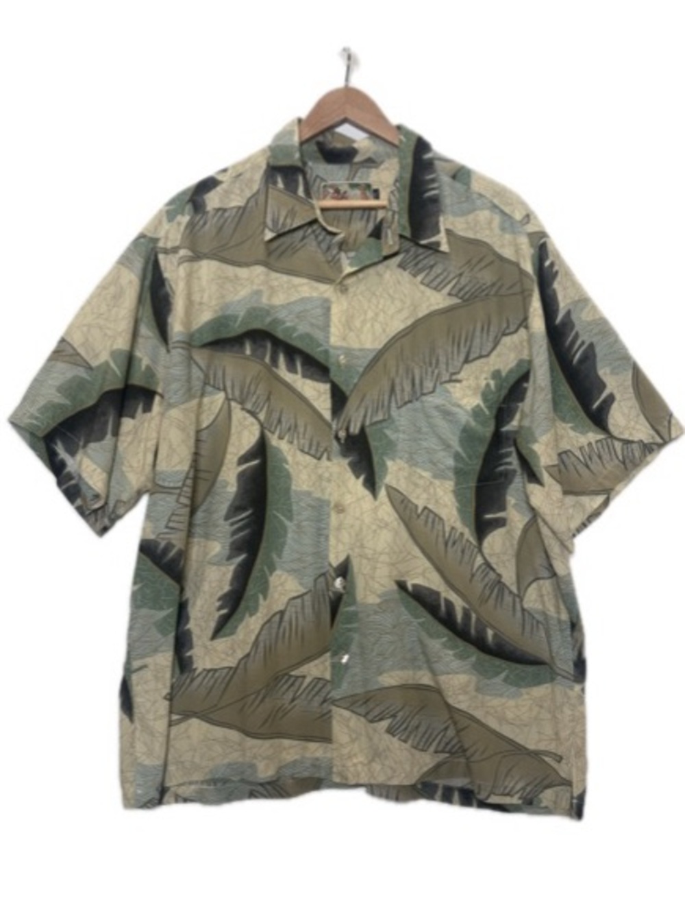 Tori Richard Hawaiian Leaf Print Short Sleeve Button Down Shirt Mens Size 2XL
